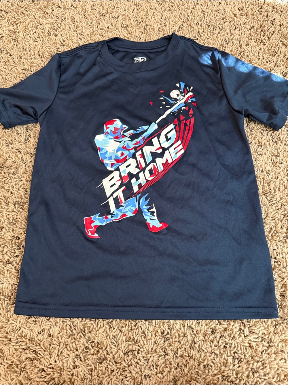 Athletic Works Navy Short Sleeve 'Bring It Home' Baseball Graphic Tee